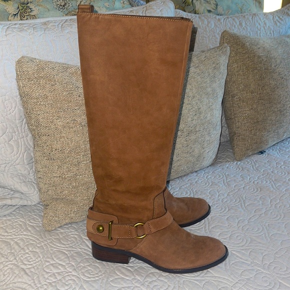 Coach Shoes - Coach “Natalie” Brown Suede Leather Riding Boots